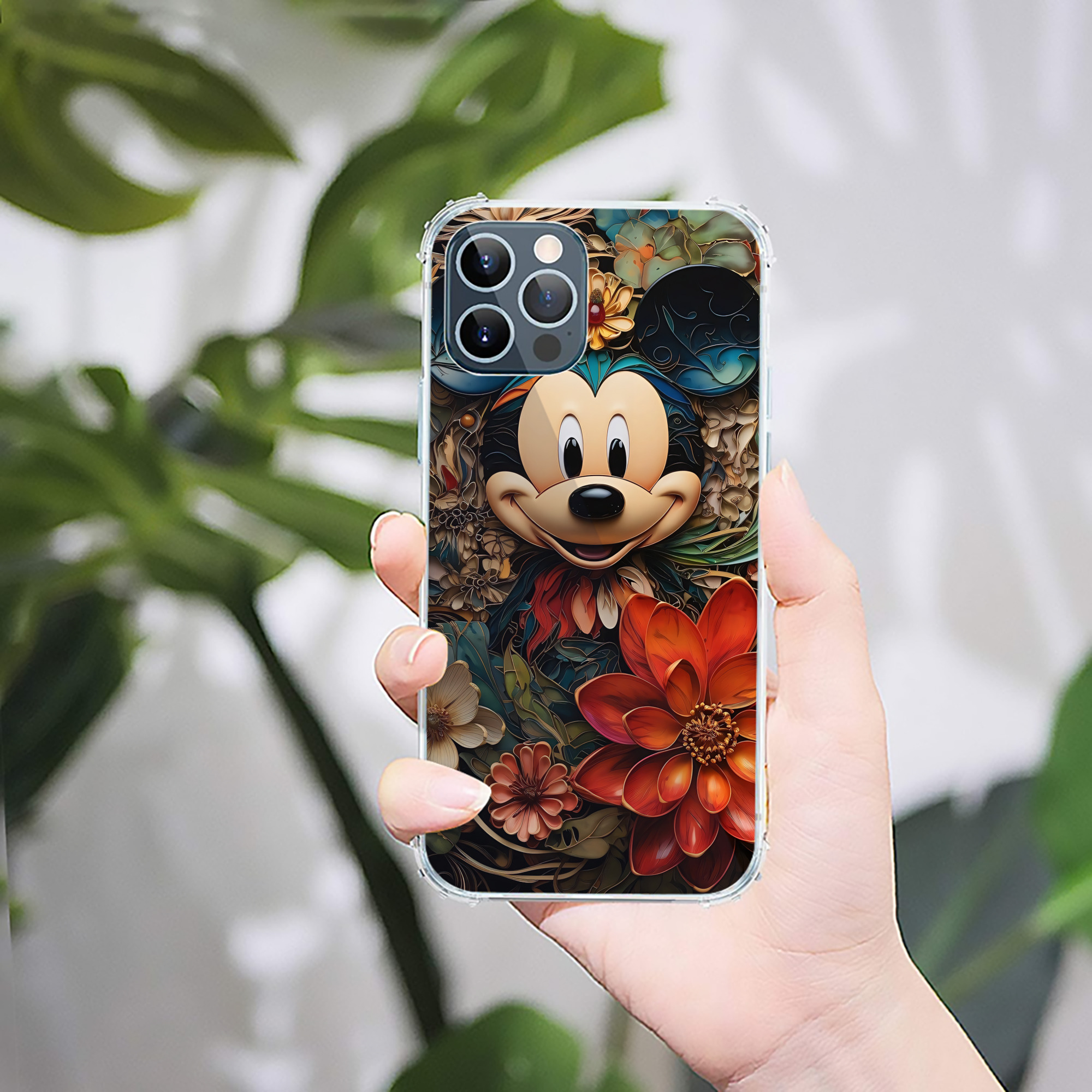 （画像用） ミッキーマウス Mickey Mouse 【iPhone 12シリーズ対応】透明スマホケース（クリアソフトケース）